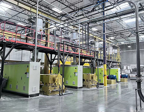 ระบบลำเลียงผสมยาอัตโนมัติสำหรับเครื่องอัดรีดโปรไฟล์หน้าต่าง PVC